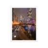 Chicago River Night City Lights Enhanced Matte Paper Framed Poster