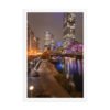 Chicago River Night City Lights Enhanced Matte Paper Framed Poster