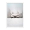 Chicago Snowy Cloud Gate Winter Enhanced Matte Paper Framed Poster