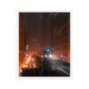 Chicago Snowy Night L Train Enhanced Matte Paper Framed Poster