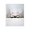 Chicago Snowy Cloud Gate Winter Enhanced Matte Paper Framed Poster