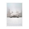 Chicago Snowy Cloud Gate Winter Enhanced Matte Paper Framed Poster