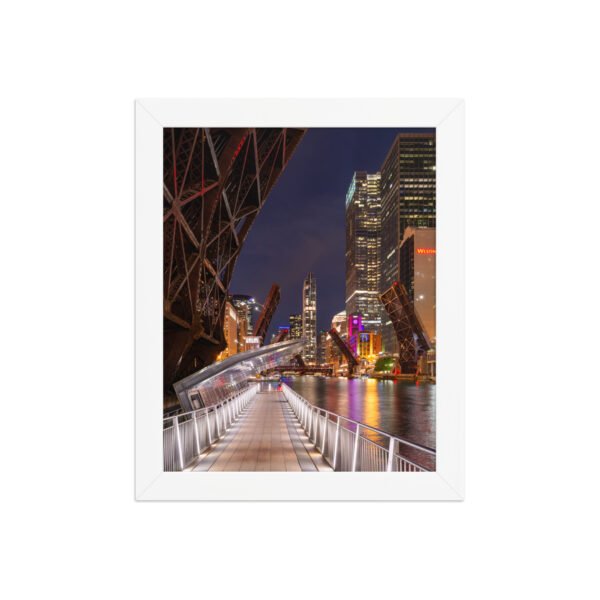 Chicago Riverwalk Nights Enhanced Matte Paper Framed Poster