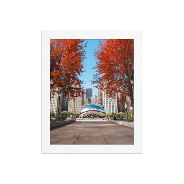 Chicago Autumn Cloud Gate Day Enhanced Matte Paper Framed Poster