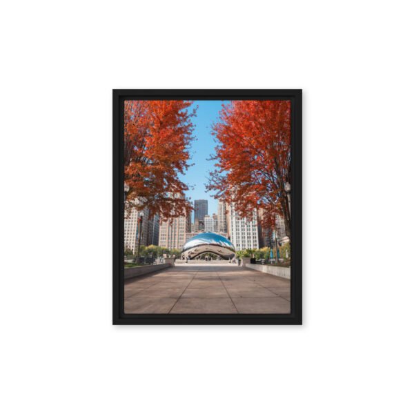 Chicago Autumn Path Framed Canvas