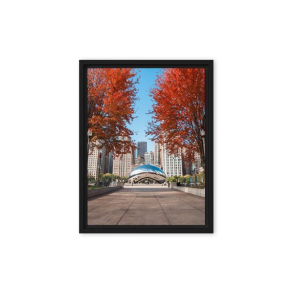 Chicago Autumn Path Framed Canvas