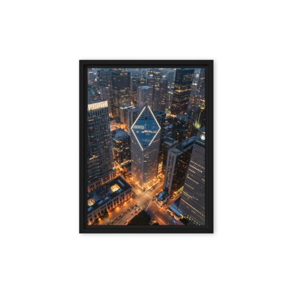 Chicago Diamond Skyline Framed Canvas