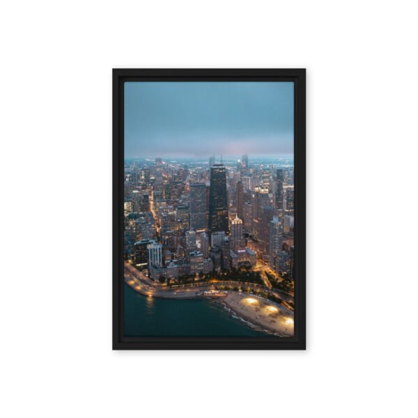 Chicago Lakefront Twilight Framed Canvas