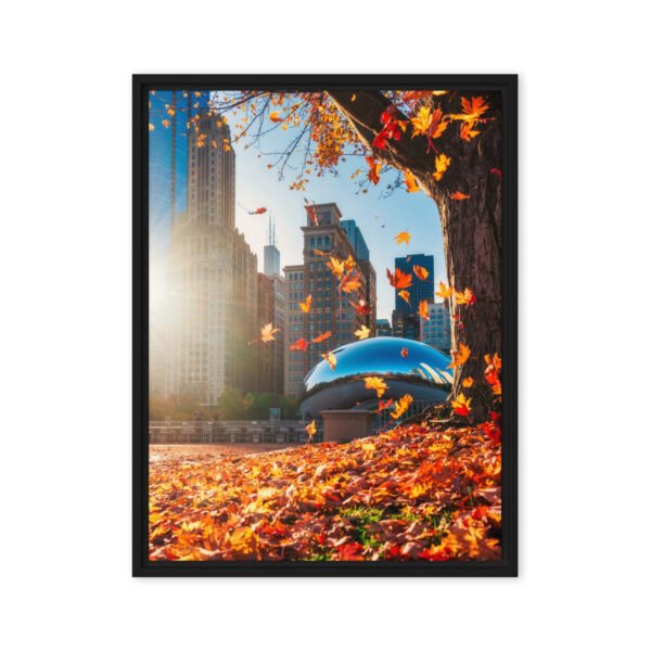 Chicago Autumn Glow Framed Canvas