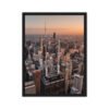 Chicago Sunset Skyline Framed Canvas