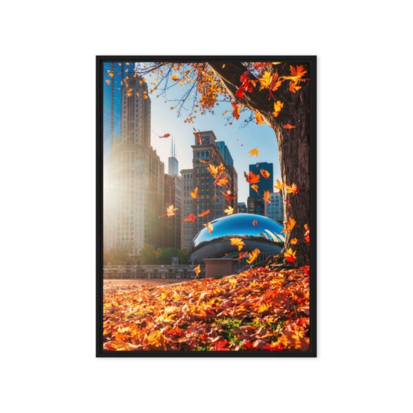 Chicago Autumn Glow Framed Canvas