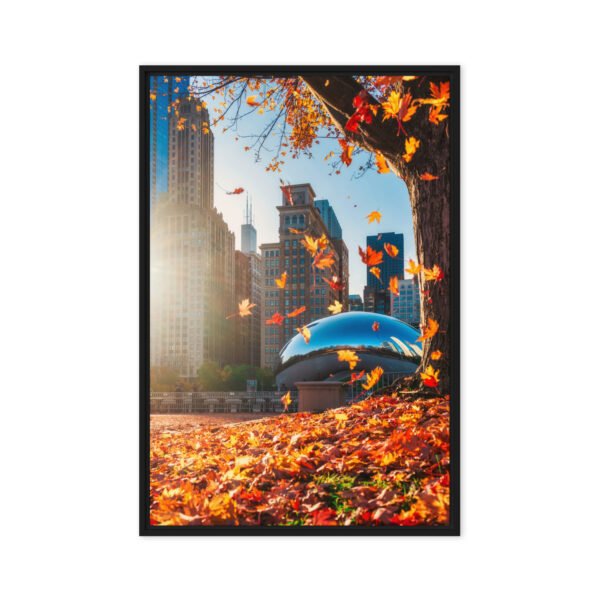 Chicago Autumn Glow Framed Canvas