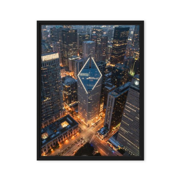Chicago Diamond Skyline Framed Canvas