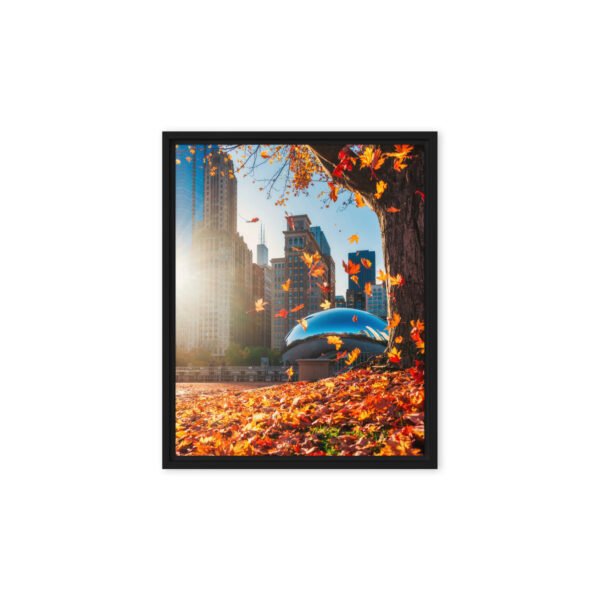 Chicago Autumn Glow Framed Canvas