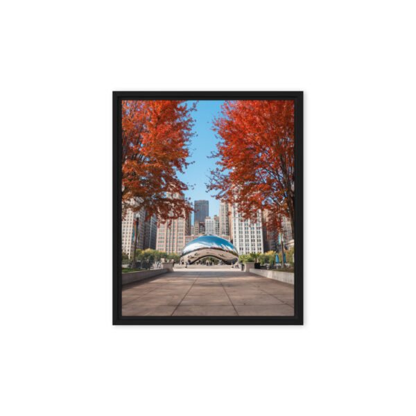 Chicago Autumn Path Framed Canvas