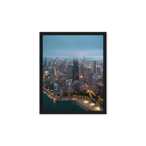 Chicago Lakefront Twilight Framed Canvas