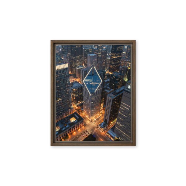 Chicago Diamond Skyline Framed Canvas