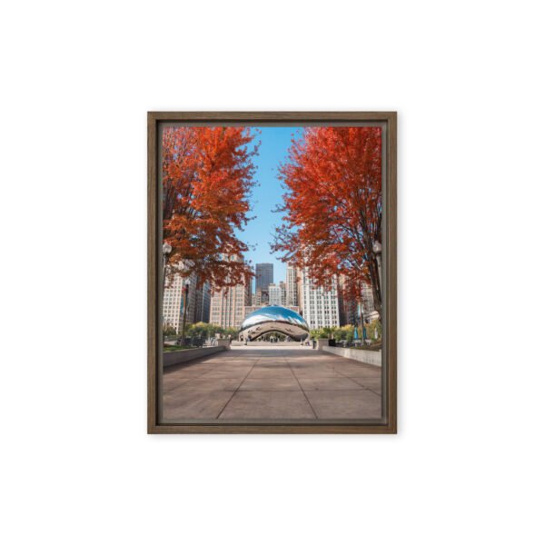 Chicago Autumn Path Framed Canvas