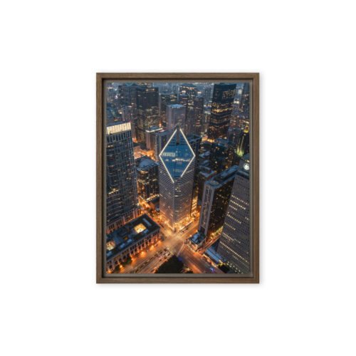Chicago Diamond Skyline Framed Canvas