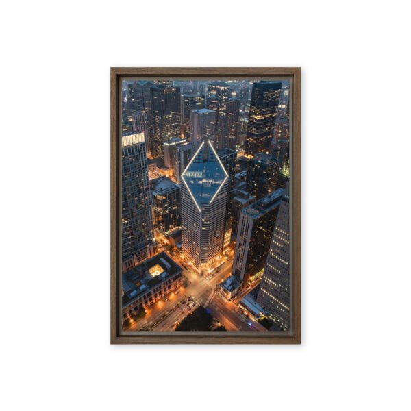 Chicago Diamond Skyline Framed Canvas
