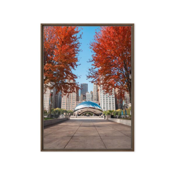 Chicago Autumn Path Framed Canvas