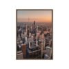 Chicago Sunset Skyline Framed Canvas