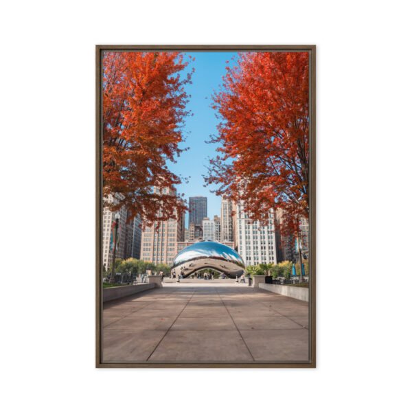 Chicago Autumn Path Framed Canvas