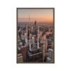 Chicago Sunset Skyline Framed Canvas