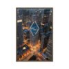 Chicago Diamond Skyline Framed Canvas