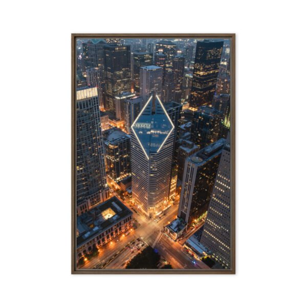 Chicago Diamond Skyline Framed Canvas