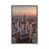 Chicago Sunset Skyline Framed Canvas