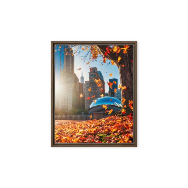 Chicago Autumn Glow Framed Canvas