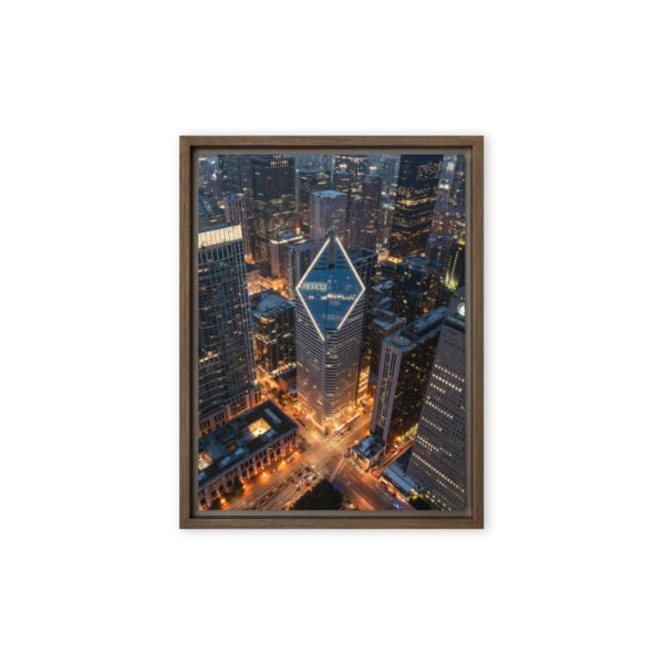 Chicago Diamond Skyline Framed Canvas