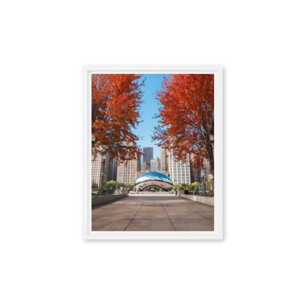Chicago Autumn Path Framed Canvas