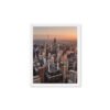 Chicago Sunset Skyline Framed Canvas