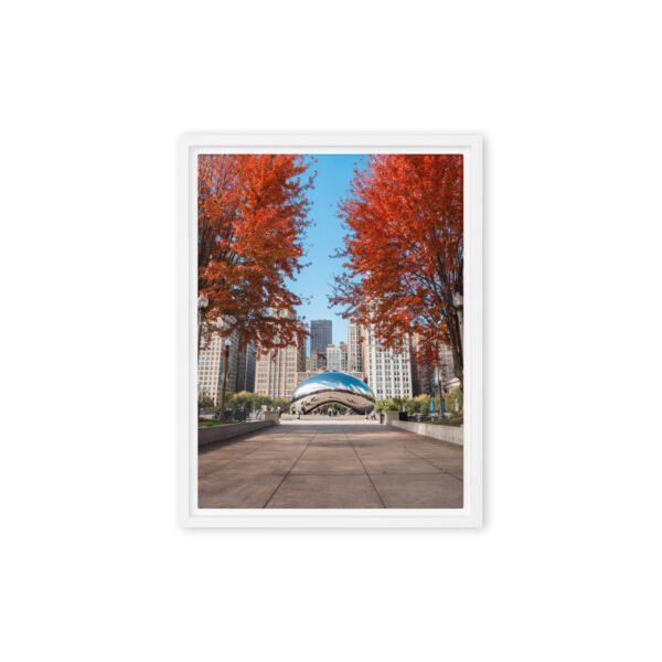 Chicago Autumn Path Framed Canvas