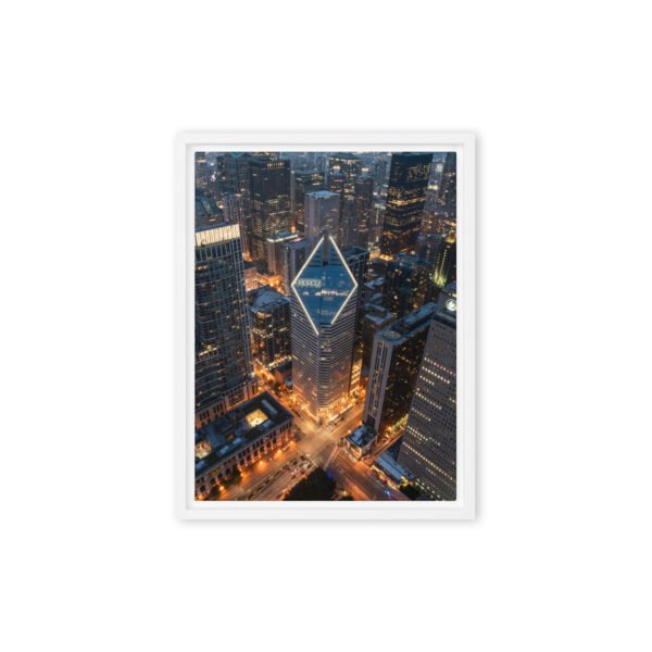 Chicago Diamond Skyline Framed Canvas