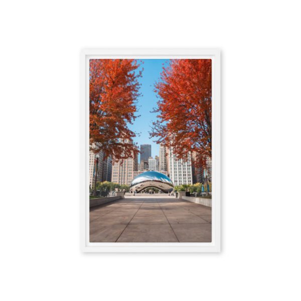 Chicago Autumn Path Framed Canvas