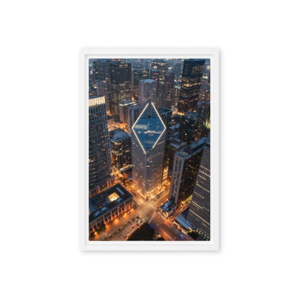 Chicago Diamond Skyline Framed Canvas