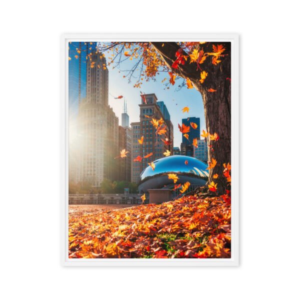 Chicago Autumn Glow Framed Canvas