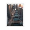 Chicago River Bridges Framed Canvas