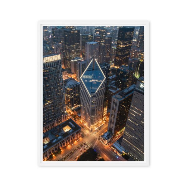 Chicago Diamond Skyline Framed Canvas