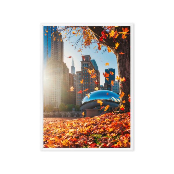 Chicago Autumn Glow Framed Canvas