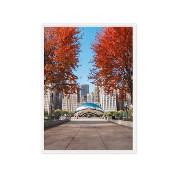 Chicago Autumn Path Framed Canvas
