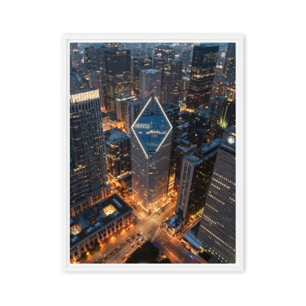 Chicago Diamond Skyline Framed Canvas