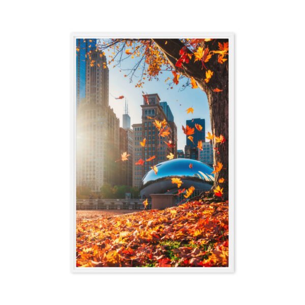 Chicago Autumn Glow Framed Canvas
