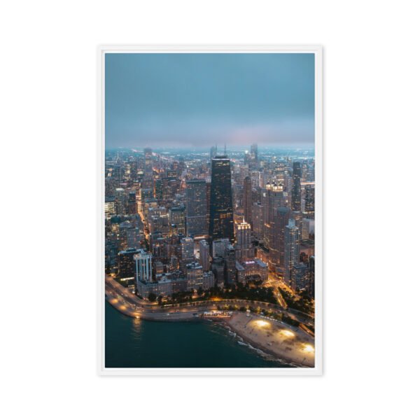 Chicago Lakefront Twilight Framed Canvas