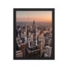 Chicago Sunset Skyline Enhanced Matte Paper Framed Poster