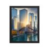 Chicago River Golden Hour Enhanced Matte Paper Framed Poster