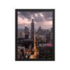 Chicago Twilight Skyline Enhanced Matte Paper Framed Poster